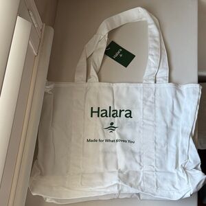 Halara Letter Print Casual Canvas Tote Bag